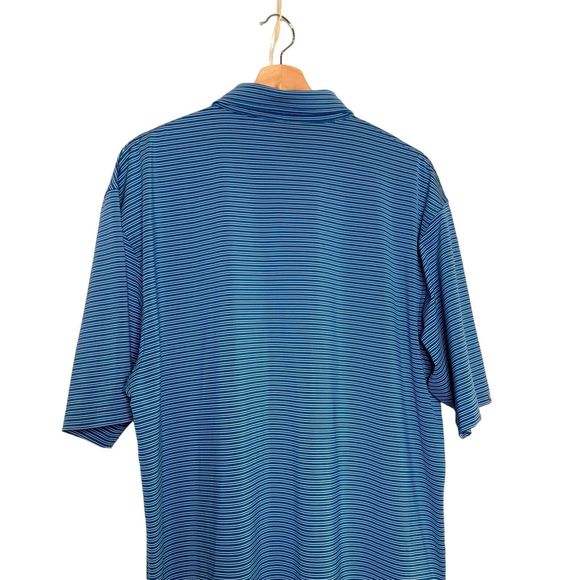 Dunning Golf Polo Shirt Blue / White Striped Men’s Size XL Logo - Picture 4 of 12